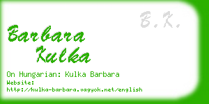 barbara kulka business card